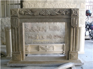 Indoor Marble Fireplace Handcarved Customized