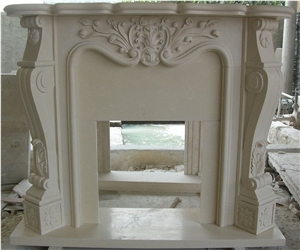 Indoor Marble Fireplace Handcarved Customized