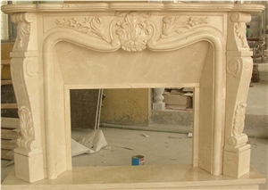 Indoor Marble Fireplace Handcarved Customized