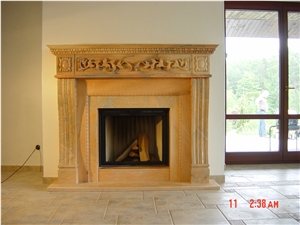 Indoor Marble Fireplace Handcarved Customized