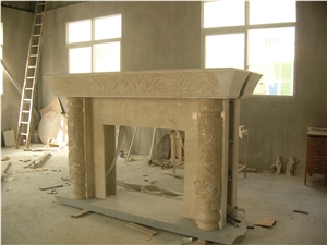 Indoor Marble Fireplace Handcarved Customized