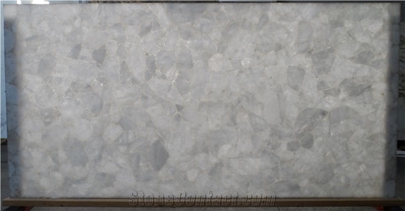 Crystal White Quartz Stone Slabs