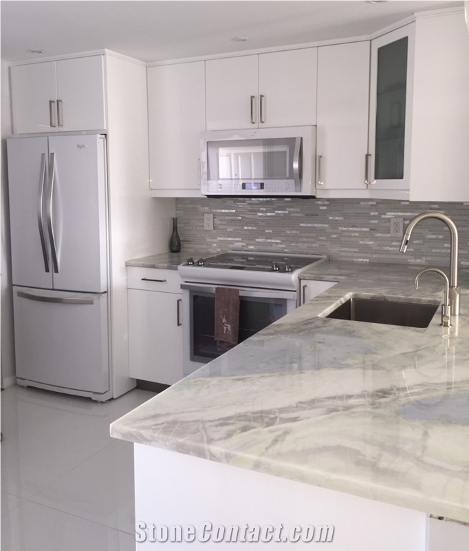 Crystal White Quartz Stone Slabs