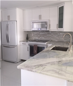 Crystal White Quartz Stone Slabs