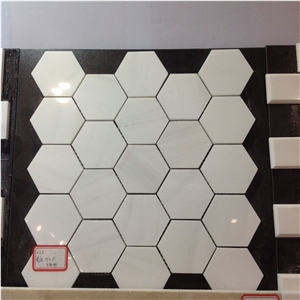 Dolomite Lantern Shaped White Marble Mosaic
