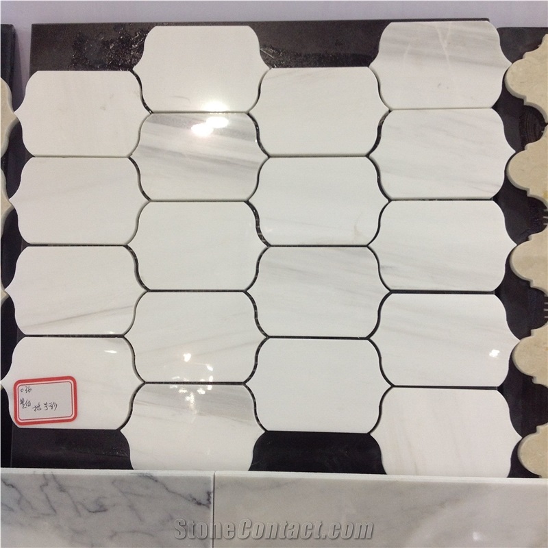 Dolomite Lantern Shaped White Marble Mosaic