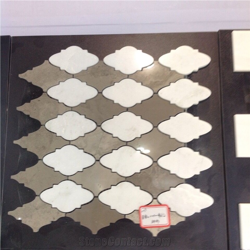 Dolomite Lantern Shaped White Marble Mosaic