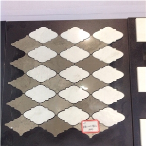 Dolomite Lantern Shaped White Marble Mosaic