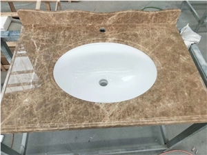 Light Emperador Bathroom Vanity Tops, Bath Tops