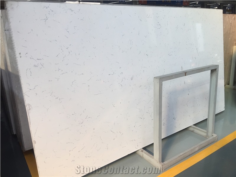 Pure White Quartz Stone Slabs, Quartz Tiles
