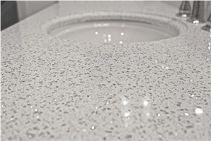 Sparkle White Quartz Stone Tiles,Quartz Countertop