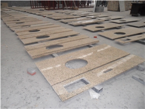 Tiger Skin Yellow Granite Bathroom Vanity Tops