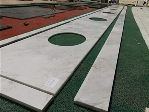 Volakas White Marble Double Vanity Top for Public