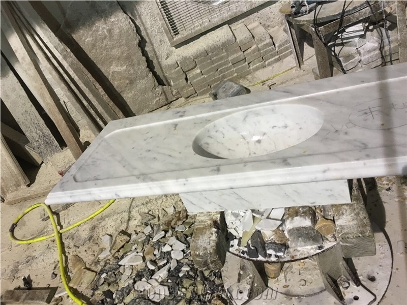 White Marble Countertops,Double Vantiy Tops