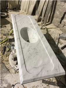 White Marble Countertops,Double Vantiy Tops