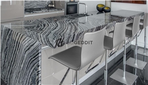 Ancient Wood Grain Marble Kitchen Countertop