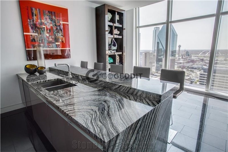 Ancient Wood Grain Marble Kitchen Countertop