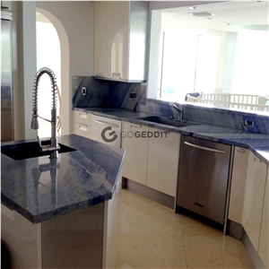 Azul Macaubas Blue Quartzite Kitchen Countertop