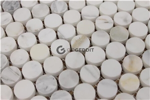 Calacatta Gold Penny Round Backsplash Mosaic