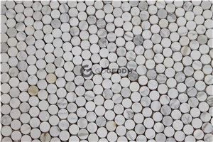 Calacatta Gold Penny Round Backsplash Mosaic
