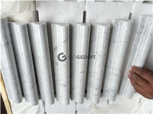 Carrara White Honed 12" Marble Ogee Rail Trim