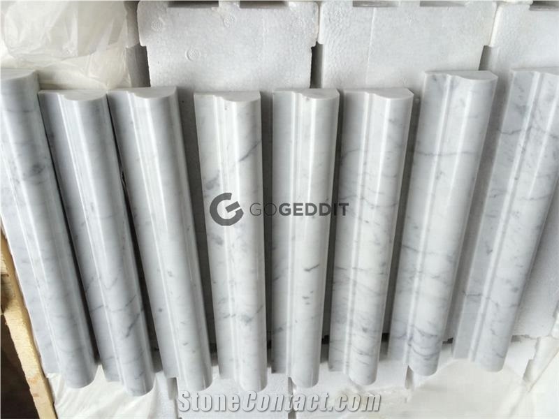 Carrara White Marble Bullnose Trim