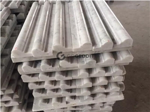 Carrara White Polished 12" Marble Ogee Rail Trim