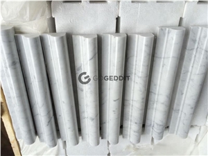 Carrara White Polished 12" Marble Ogee Rail Trim