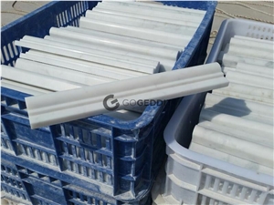 Carrara White Polished 12" Marble Ogee Rail Trim