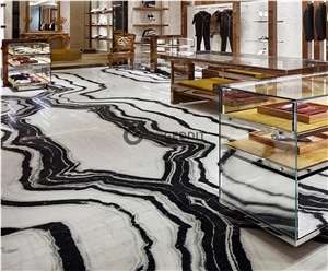 China Panda White Marble Floor Tiles