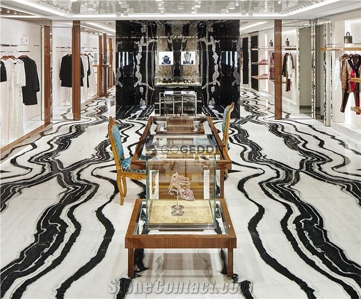 China Panda White Marble Floor Tiles