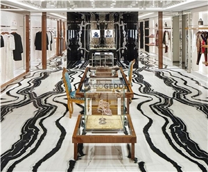 China Panda White Marble Floor Tiles