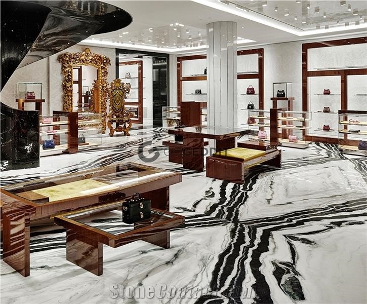 China Panda White Marble Floor Tiles