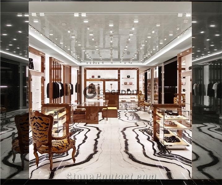 China Panda White Marble Floor Tiles