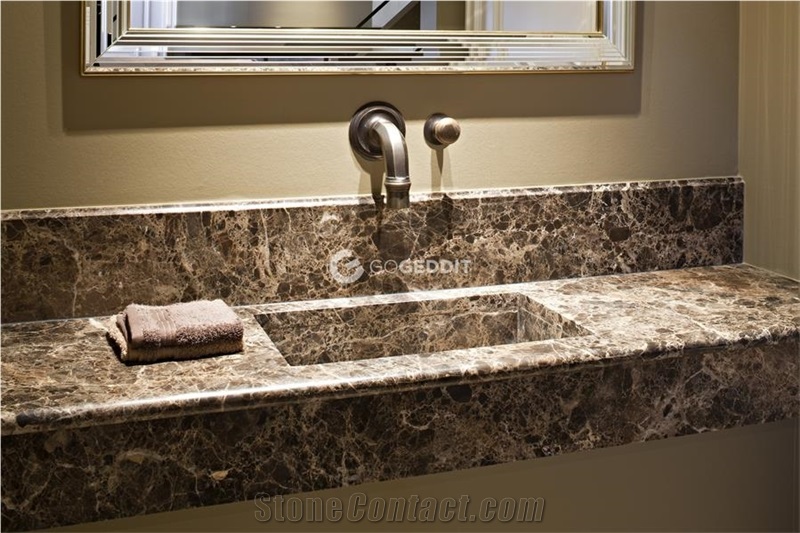 Emperador Dark Marble Bathroom Vanity Countertop