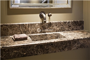 Emperador Dark Marble Bathroom Vanity Countertop