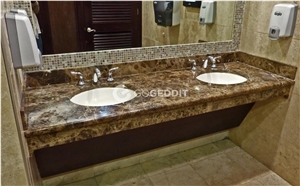 Emperador Dark Marble Bathroom Vanity Countertop