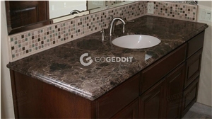 Emperador Dark Marble Bathroom Vanity Countertop