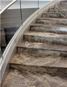 Emperador Dark Marble Stairs