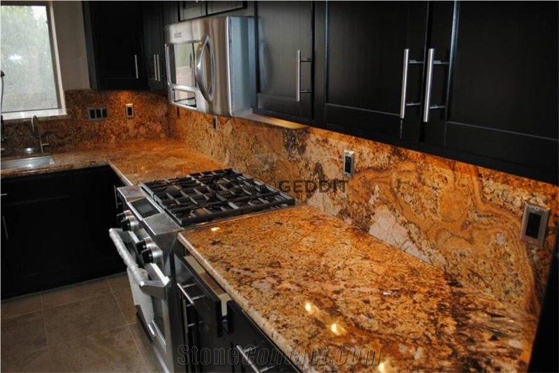 Imperial Gold Granite Custom Kitchen Countertop