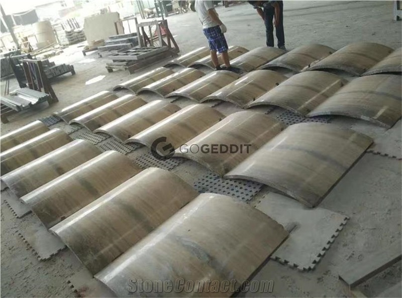 Italian Silver Travertine Column