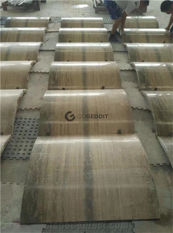 Italian Silver Travertine Column