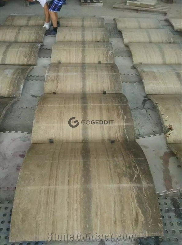 Italian Silver Travertine Column