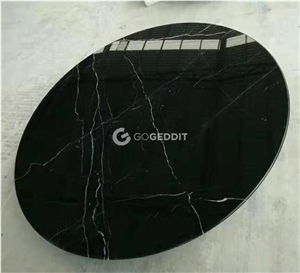 Nero Marquina Marble Round Table Top