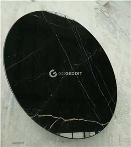 Nero Marquina Marble Round Table Top