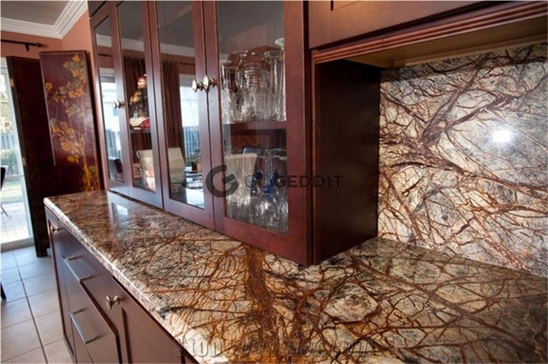 Rainforest Brown Marble Bathroom Countertop