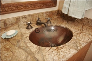 Rainforest Brown Marble Bathroom Vanity Top