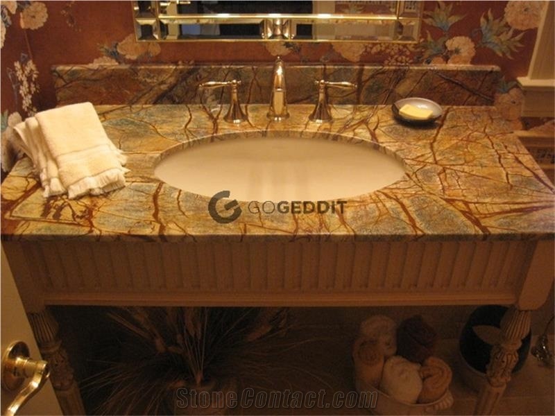 Rainforest Green Marble Bath Top