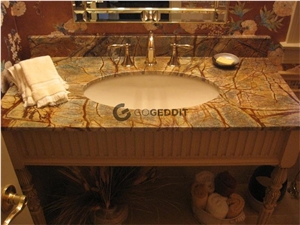 Rainforest Green Marble Bath Top