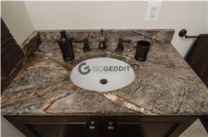 Rainforest Green Marble Bathroom Vanity Top